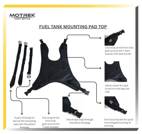 MOTREK GTX-03 Semi-Rigid EVA Tank Bag | Expandable 21-27L | Universal Motorcycle Luggage