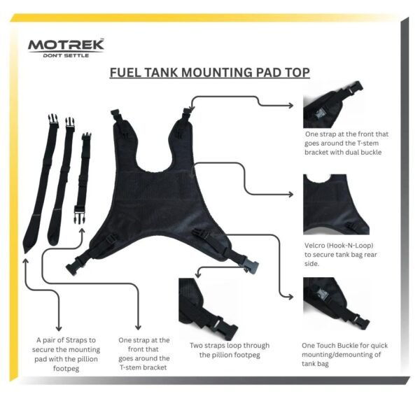 MOTREK GTX-01 Compact Navigator Tank Bag | Expandable 14-24L | Quick-Access Pocket