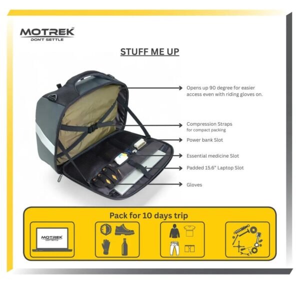 MOTREK GTX-07L EVA Saddlebags | Expandable 56-70L Touring Luggage | Semi-Rigid