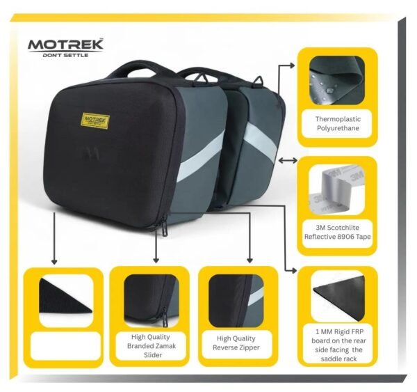MOTREK GTX-07L EVA Saddlebags | Expandable 56-70L Touring Luggage | Semi-Rigid