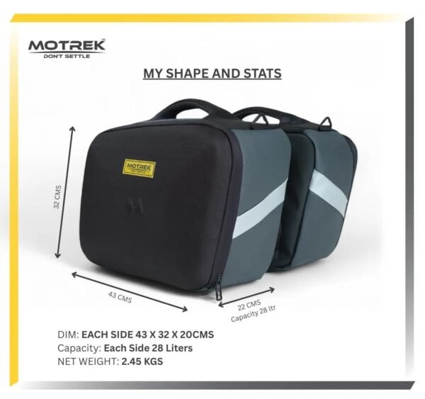 MOTREK GTX-07L EVA Saddlebags | Expandable 56-70L Touring Luggage | Semi-Rigid