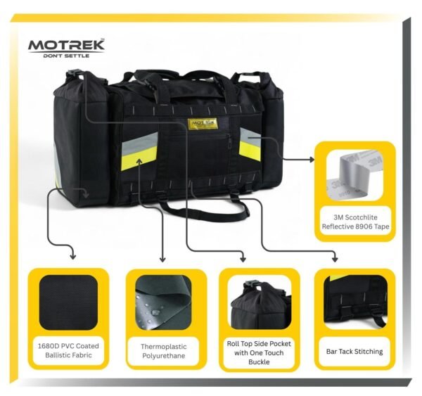 MOTREK GTX-11 Expedition Tail Bag | 60L Heavy-Duty Motorcycle Luggage