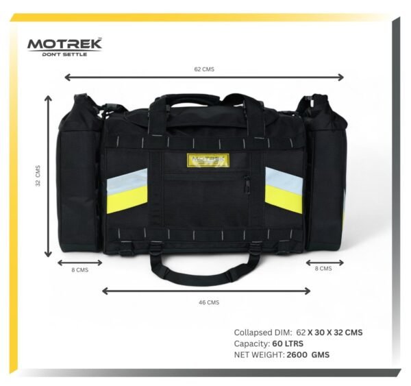 MOTREK GTX-11 Expedition Tail Bag | 60L Heavy-Duty Motorcycle Luggage